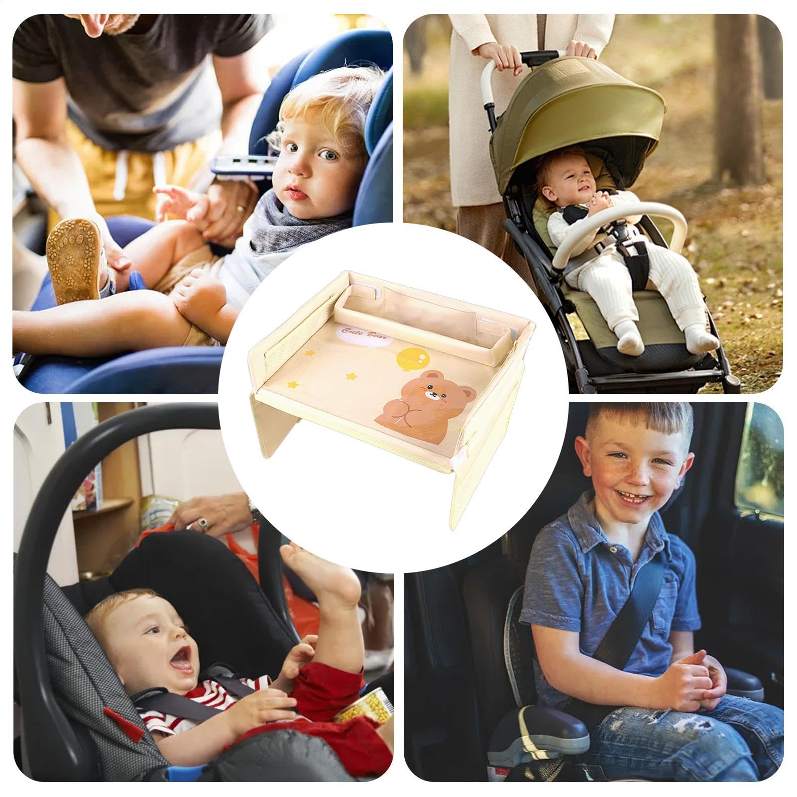 Bandeja de regazo para asiento de coche para niños, bandeja de