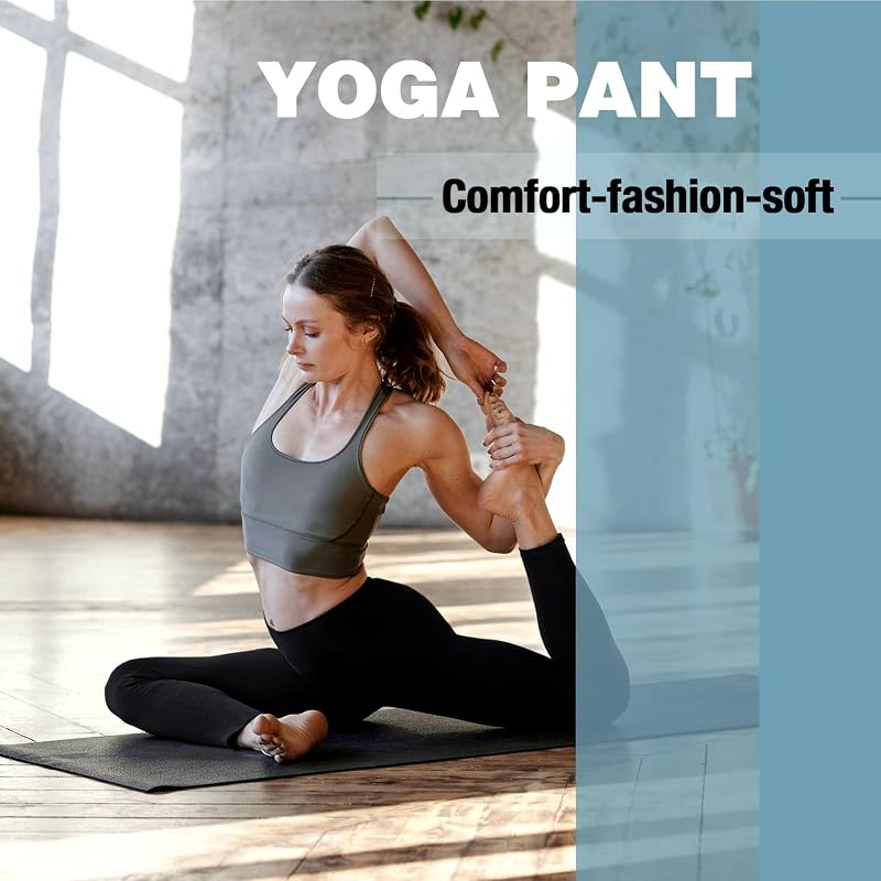 SINOPHANT High Waisted Leggings with Pockets Women, Full Length Capri Buttery Soft Stretchy Yoga Pants(Full Black,L-XL) image 6