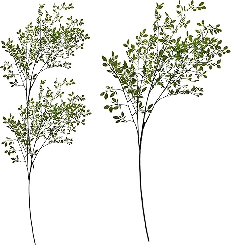 Miniatura 2 de Ramas de árbol de abedul, 3 piezas de 43.3 pulgadas, tallos realistas de vegetación sintética, flexibles y flexibles, ramas de abedul artificiales