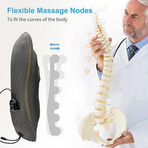 Miniatura 4 de CooCoCo HSA Store - Masajeador de espalda Shiatsu con calor, almohadilla portátil para silla de masaje, alfombrilla de masaje para aliviar el dolor,