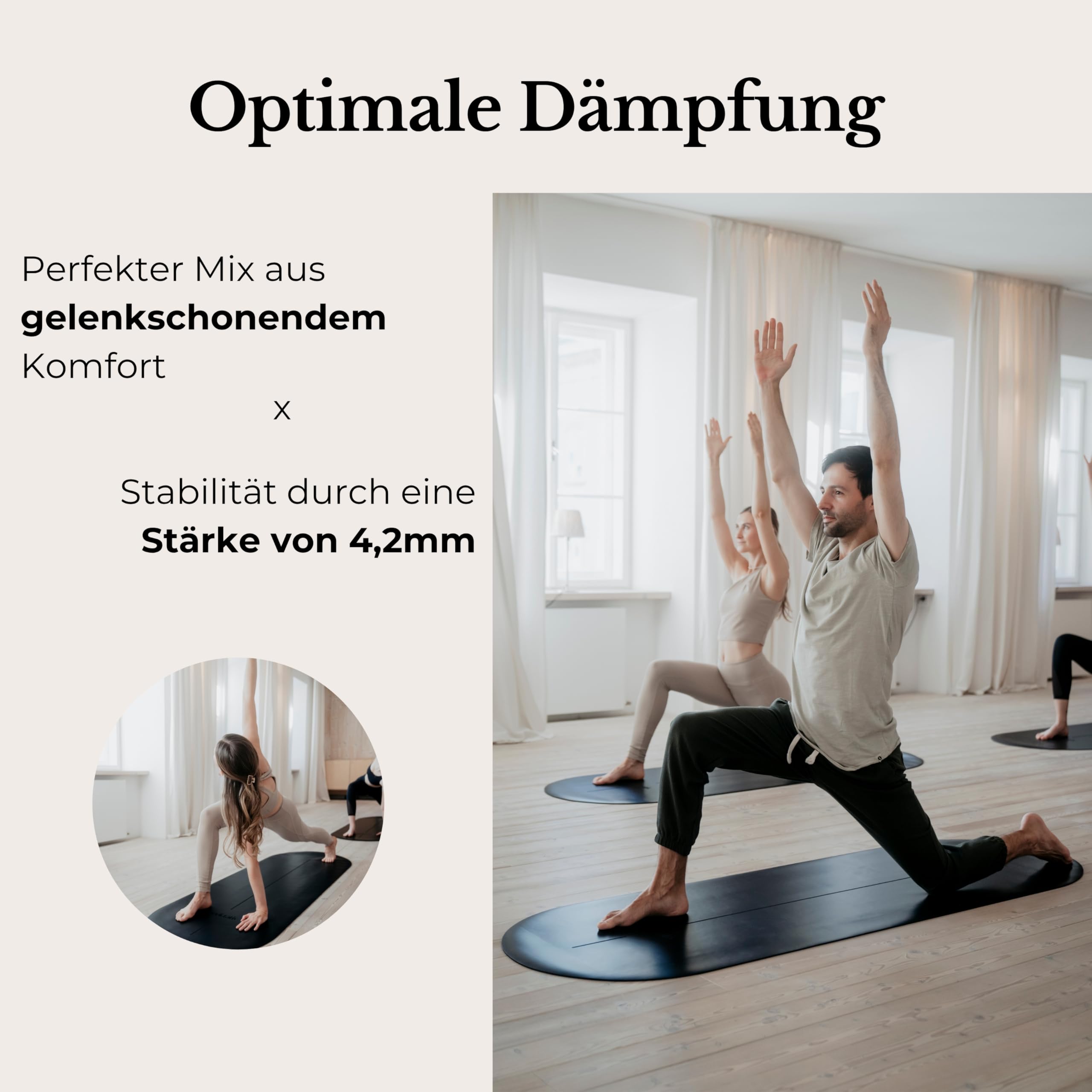 Esterilla ovalada de yoga y pilates en forma de cápsula, 190 x 68 x 0,42 cm, protege las articulaciones, antideslizante y biodegradable, incluye correa de transporte, certificado TÜV y