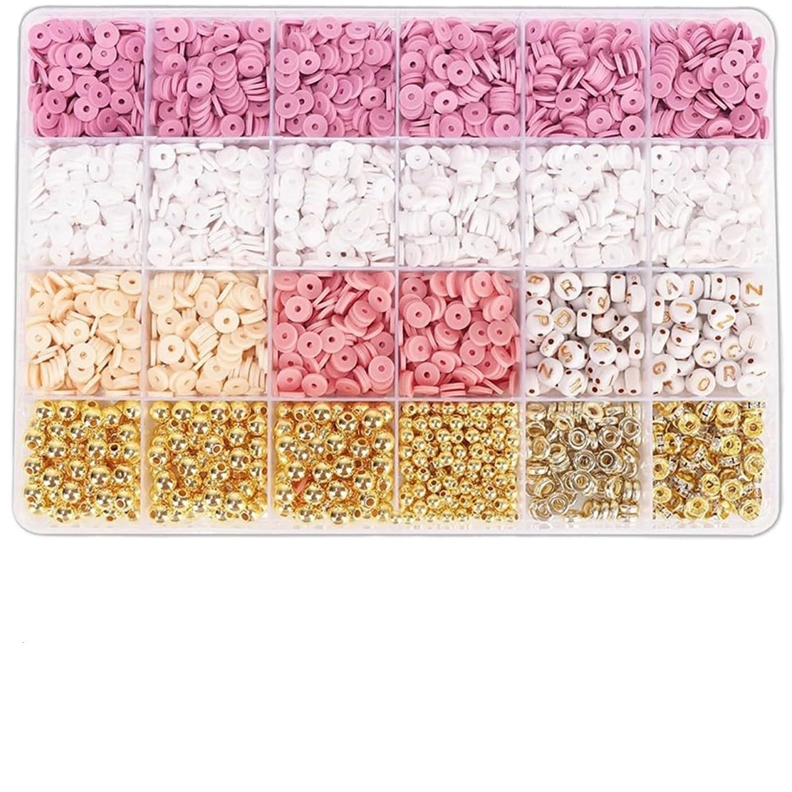FOAAXSG Alphabet Beads Girls Handcraft Jewelry Making Set Clay Beads & Golden Alphabet to Make Custom Friendship Bracelets(Beads Kit2)