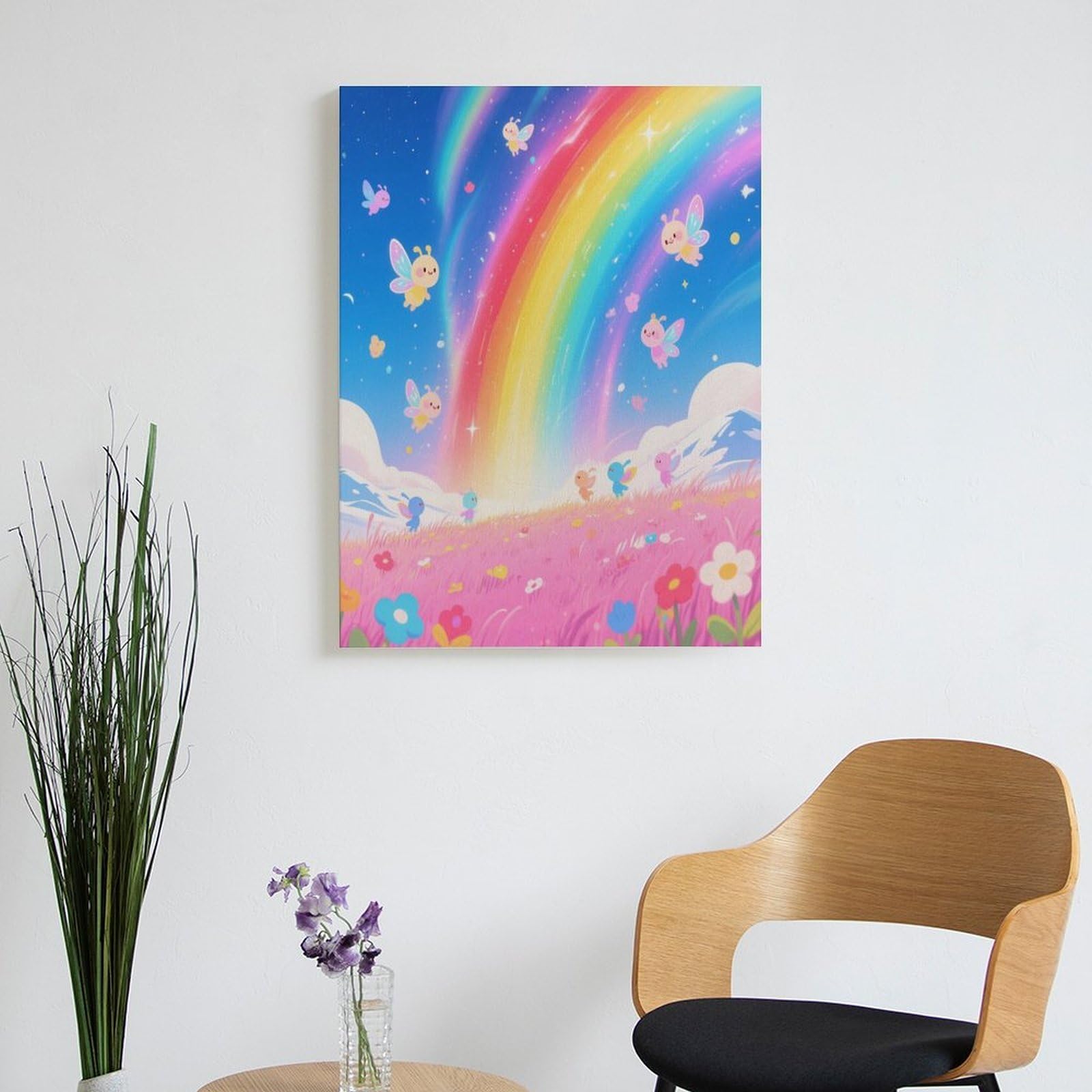 KOAYUBFC Regenbogen-Malen-nach-Zahlen-Set für Erwachsene, Anfänger, Erwachsene, Malen-nach-Zahlen-Kits auf Leinwand, DIY-Acryl-Ölfarben, Gemälde mit Pinseln für Geschenk, Heimdekoration