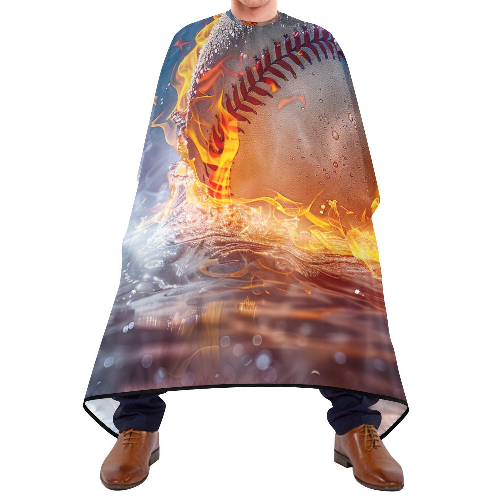 Takiito Firing Baseball Barber Cape for Men, Waterproof Haircut Cape Hairdressing Cape Beard Apron Cape for Salon Home Use, 55x65 in