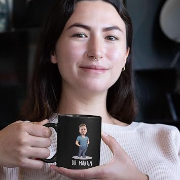 Personalized Dental Professional Mug, Dentist Black Cup With Custom Name And Photo, Novelty Dentist Coffee Mug 11oz 15oz, Customized Dentist Lover Ceramic Cup, Gift For Men Women