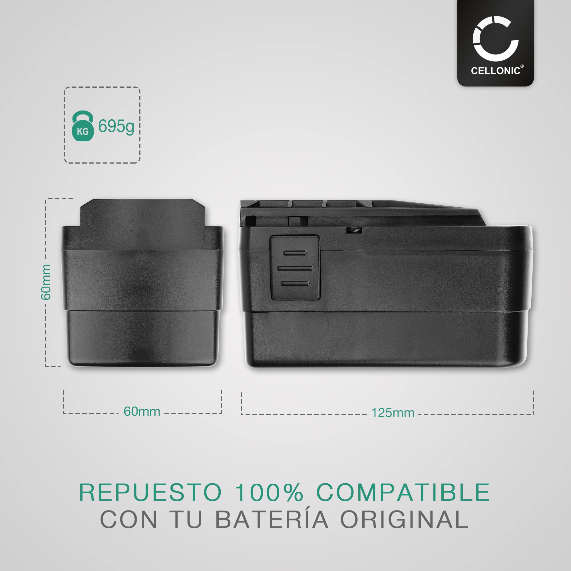 CELLONIC 1x Batería Compatible con FESTOOL 497019, 398338, 564247 | 1x, (3000mAh-12V-NiMH), Herramienta Batería, para FESTOOL 498336, 498338, C12LI, T12 3, BPS12C, TDK 12, BPS 12 C