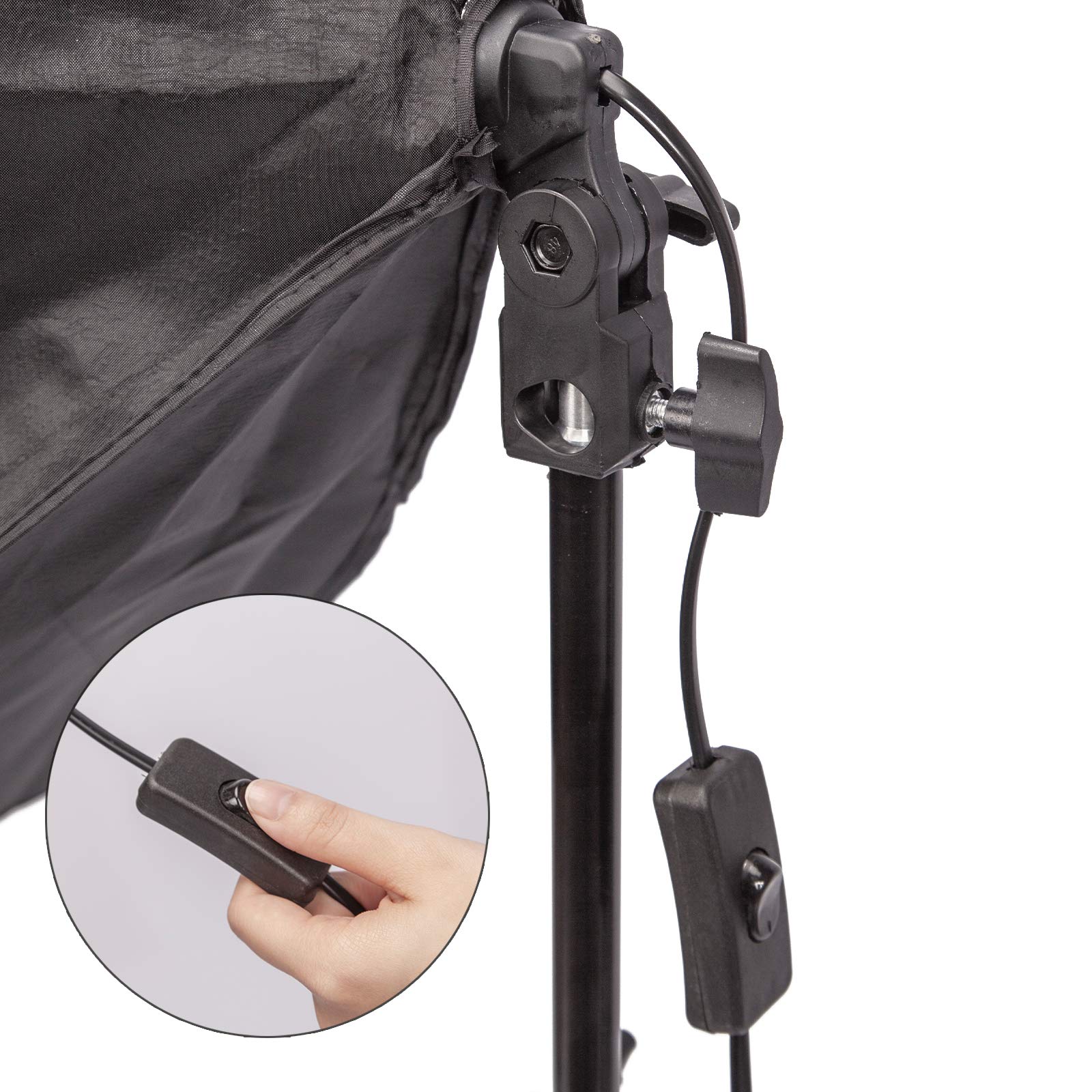 50x70cm Softbox con Enchufe de Bombilla E27, Caja Suave Rectangular Plegable de Ajuste de ÁNgulo Flexible, Caja Suave de Nylon para Retratos de Estudio FotogrÁFico, FotografÍA de Producto