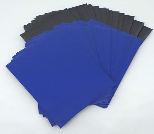 docsmagic.de 100 Premium Bi-Color Card Sleeves Mat Dark Blue/Black Standard Size 66 x 91 Fundas Azul Oscuro…