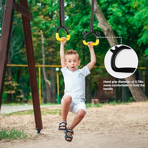 Miniatura 7 de EXQ Home Anillos de gimnasia para niños, anillos de dominadas para ejercicio de chlidren, anillo de gimnasio interior, anillos de gimnasia