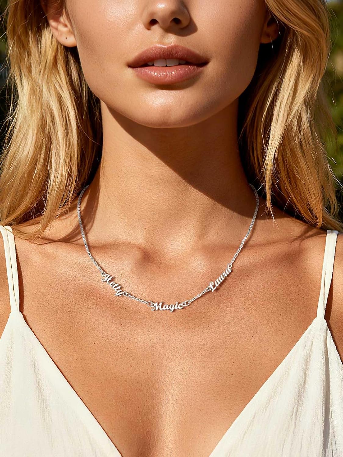 Custom4U Custom Name Necklace Personalized for Women Sterling Silver/14K Gold Plated Nameplate Necklaces Customized Jewelry Gifts for Birthday Anniversary