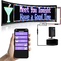 Vista 9 de GOTUS Letrero LED para automóvil, letrero LED de desplazamiento, flexible, aplicación Bluetooth, animaciones de diseño de bricolaje, texto, graffiti