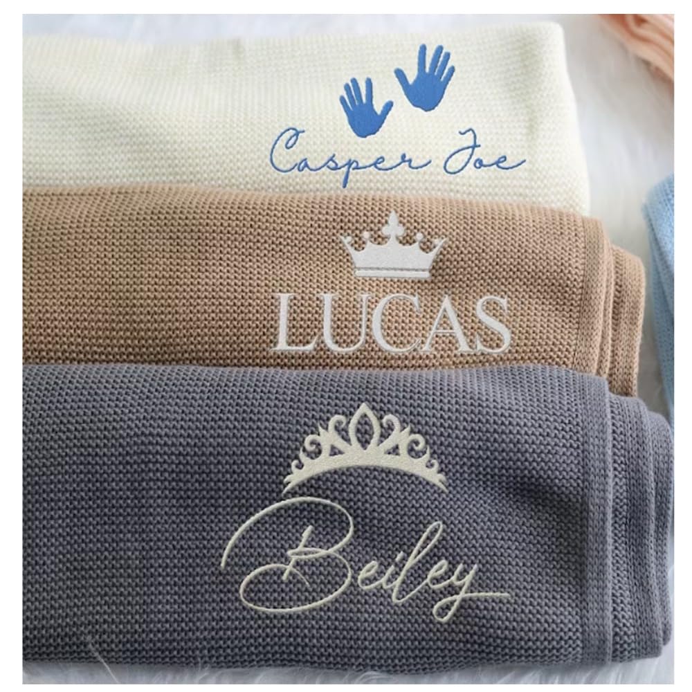 Couverture personnalisée pour bébé tricot brodé plaid nid d'ange garçons filles
