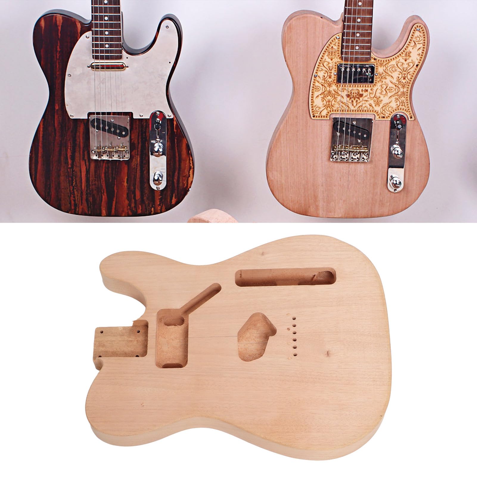 Corpo per Chitarra Elettrica Elettrificata Fai da Te in Mogano Grezzo, Corpo di Chitarra Elettrificata di Prima qualità, Ideale per Musicisti Professionisti (GSB11)