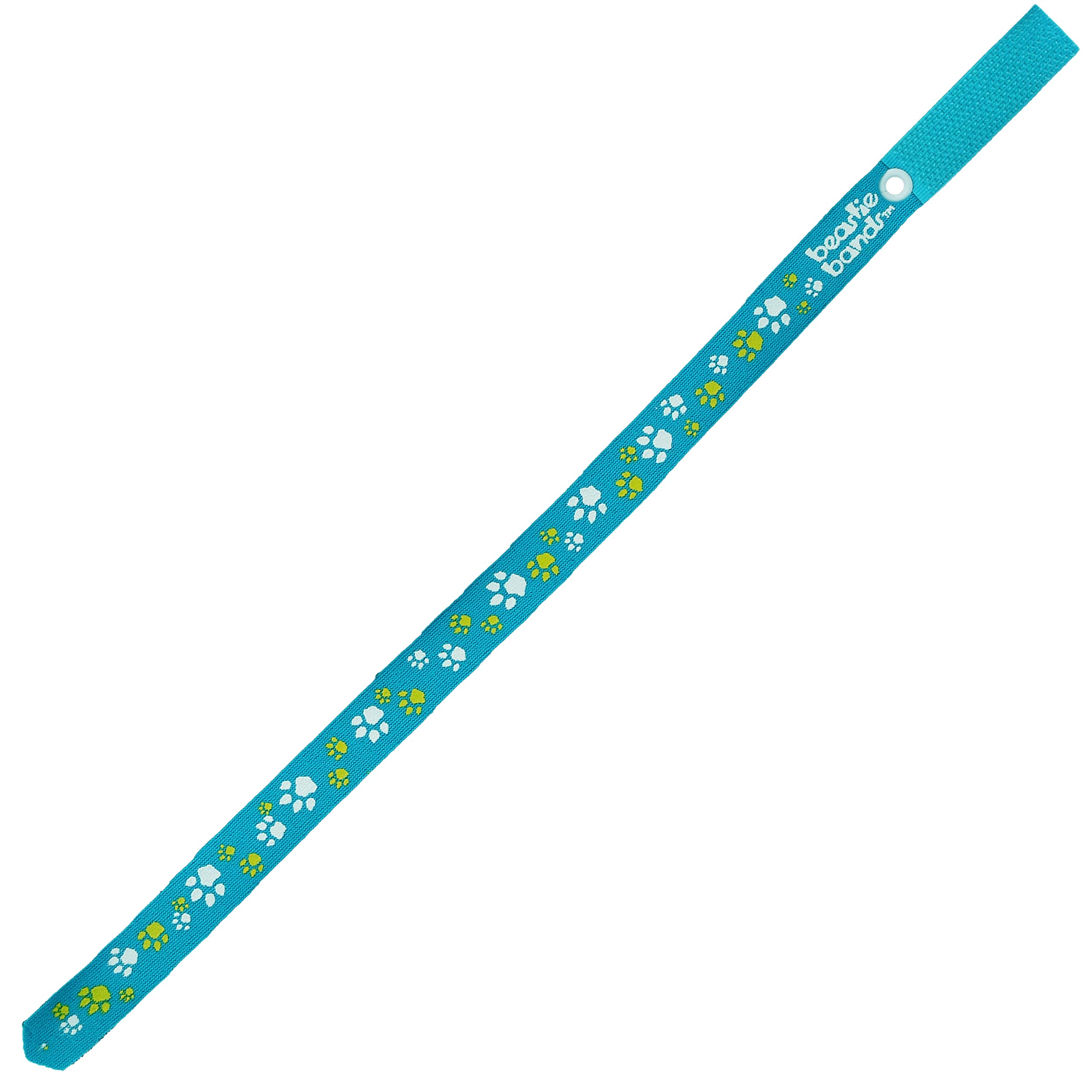 Collar de gato Beastie Bands verde azulado con estampado huellas