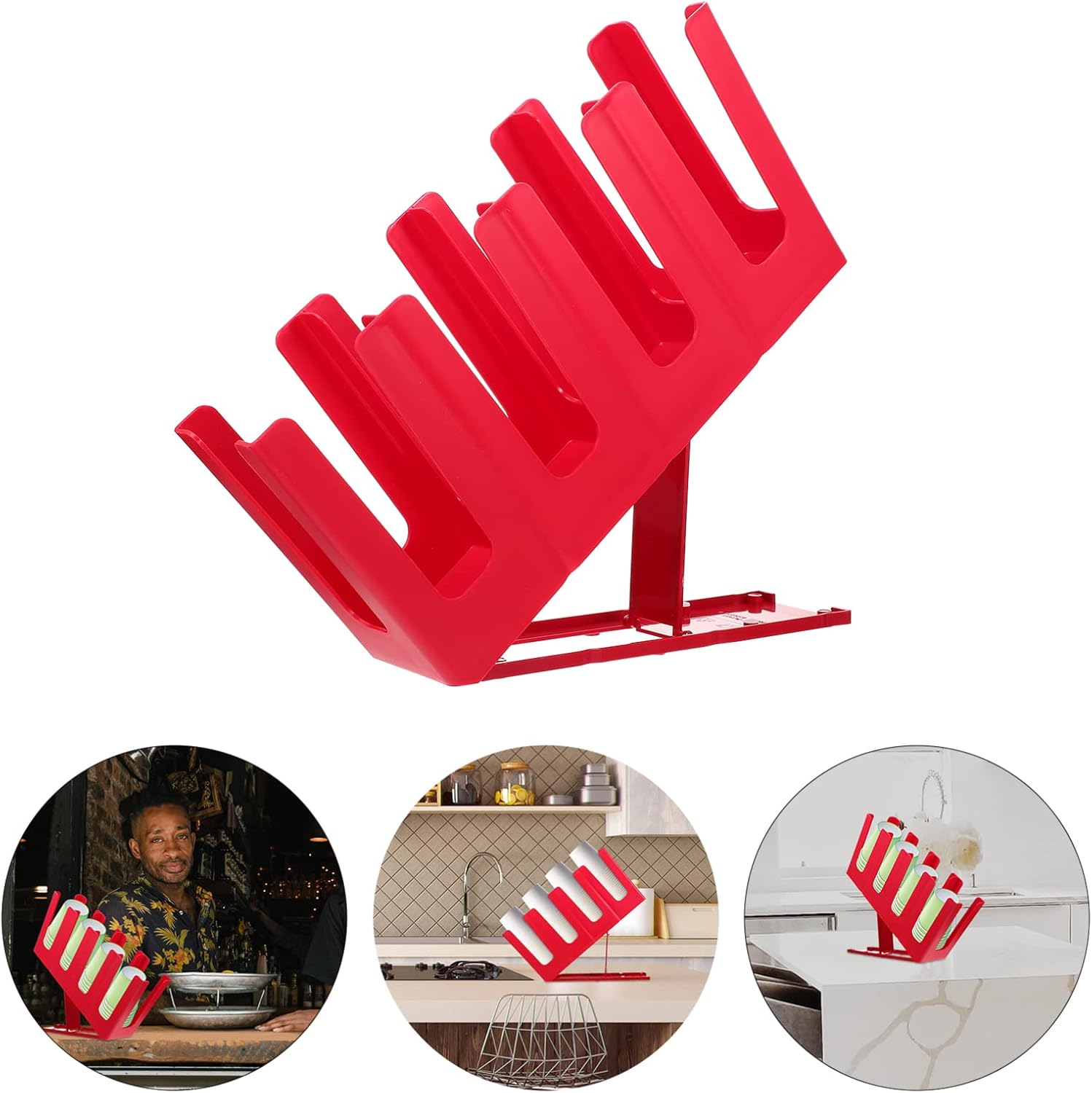 飲料カップと蓋ホルダー カウンタートップ4コンパートメント用 調節可能なコーヒーカップと蓋収納オーガナイザーホルダー コーヒーミルク