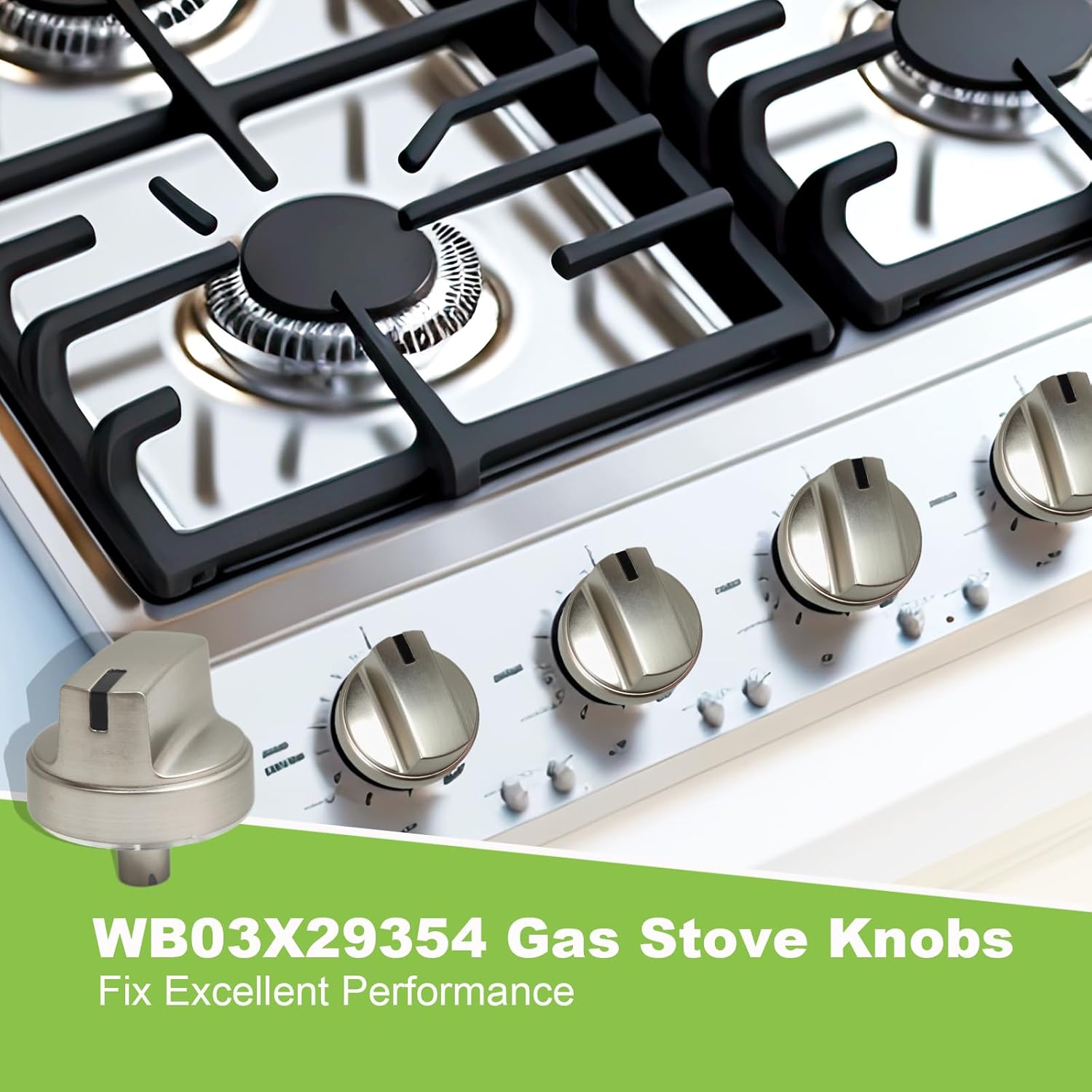 WB03X29354 Gas Stove Knobs Replacements, 5 Pack Cooktop Knobs Compatible with GE PGP7030SL1SS PGP7036SL1SS PGP9036SL2SS PGP7030SL4SS PGP7036SL4SS Gas Range Knobs etc