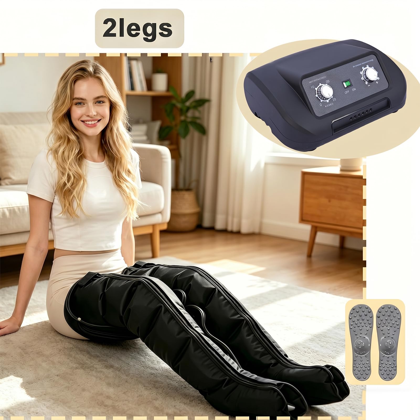 Botas Presoterapia Piernas Completas para Casa con 6 Camaras,L