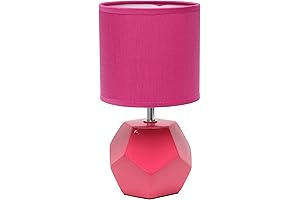 Lámpara de Mesa Mini Prismática Redonda para Niñas, Rosa