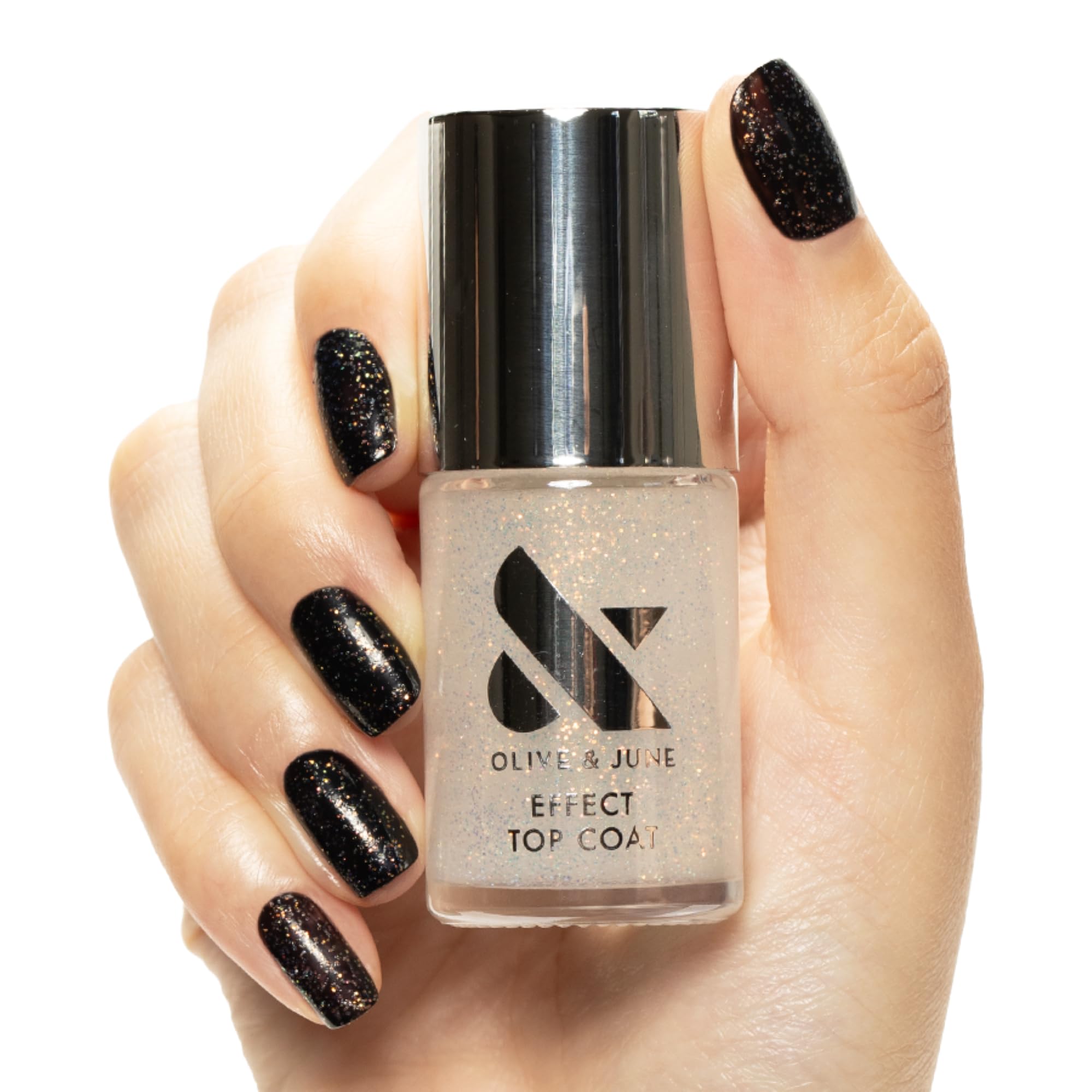 Olive & June Long Lasting Top Coat Nail Polish - Celestial Effect | Gel-Like Finish No Lamp Needed | Lasts up to 10 days | Salon-Quality at Home |