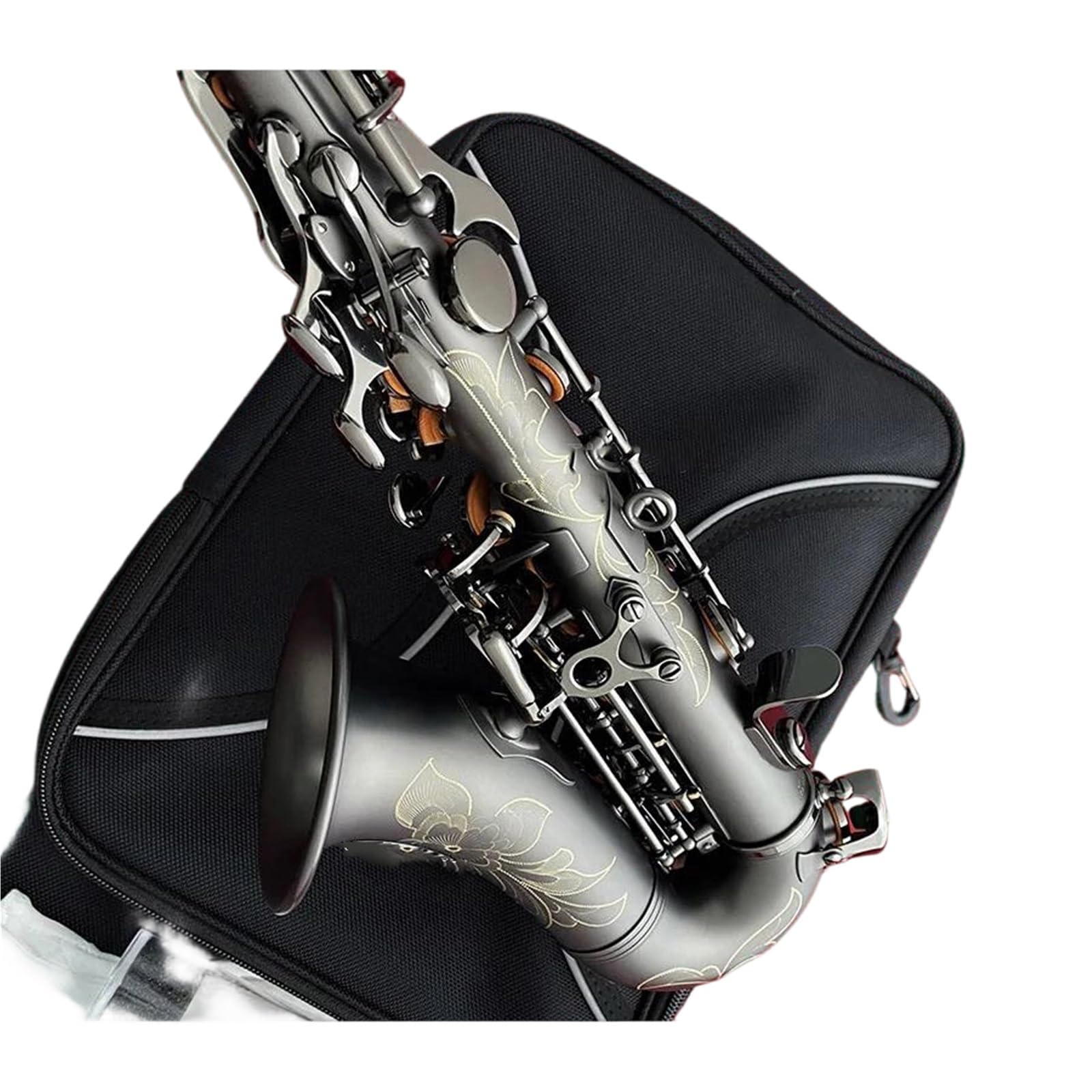 Saksofony Dla Początkujących Saksofon Sopranowy Bb Satin Black Nickel Profesjonalne Instrumenty Muzyczne