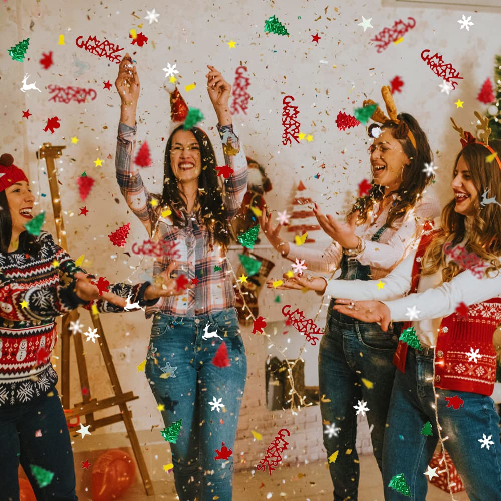 GRACCEE 2200 Stück Weihnachts-Konfetti, Glitzer