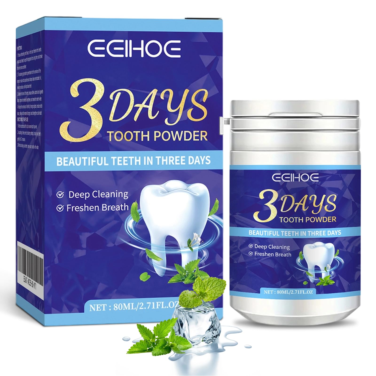 80ml Polvere Sbiancante per Denti,Teeth Whitening Powder,Sbiancante Denti Professionale,Pulizia Profonda e Sbiancamento dei Denti,Rimuove Le Macchie Di Caffè e Fumo(Bianco)
