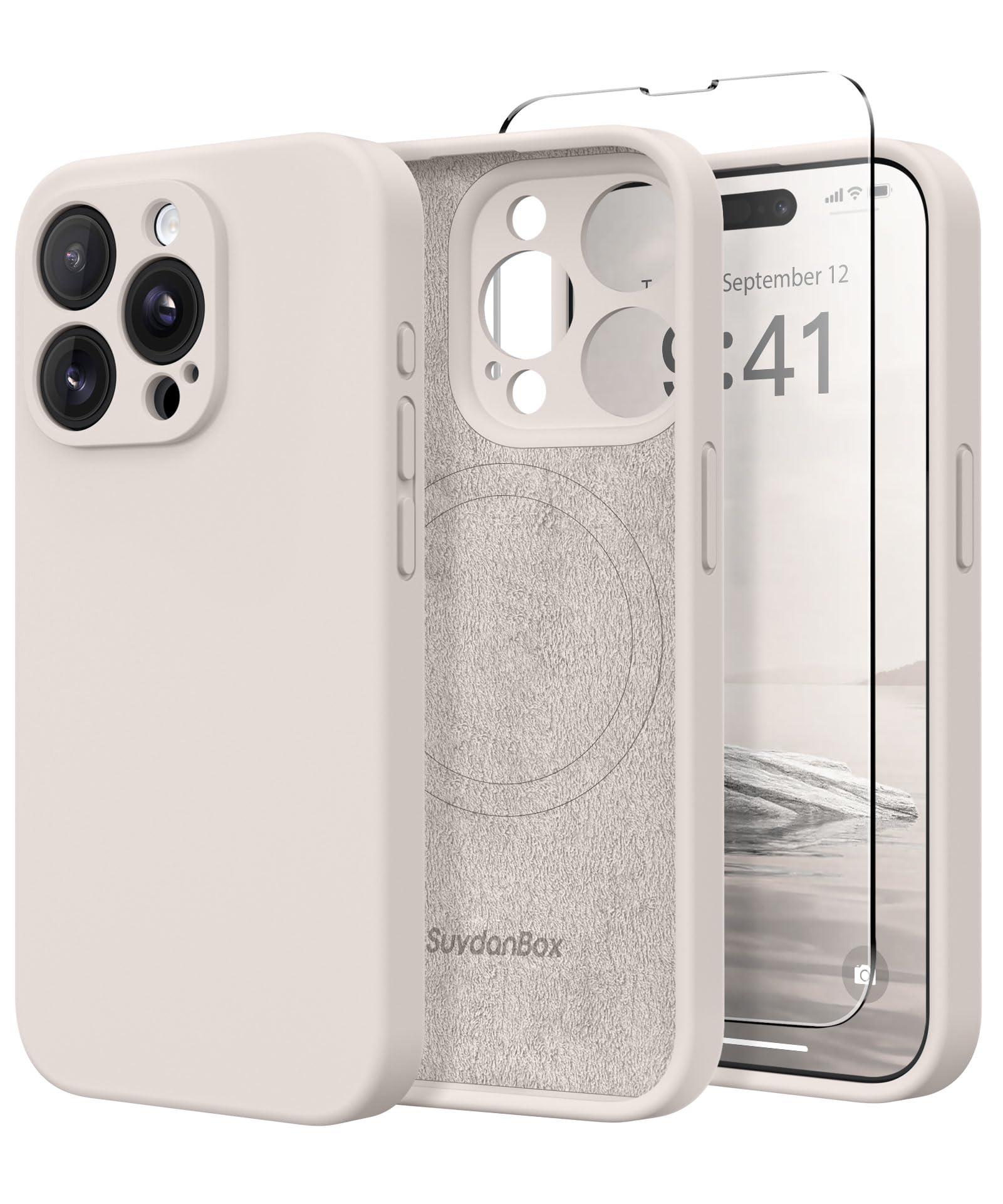Magnetic for iPhone 14 Pro Case Silicone Stone