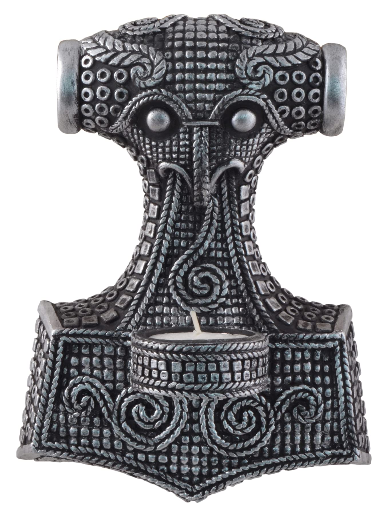 German Thor Hammer Wall Mounted Tealight Holder, Silver