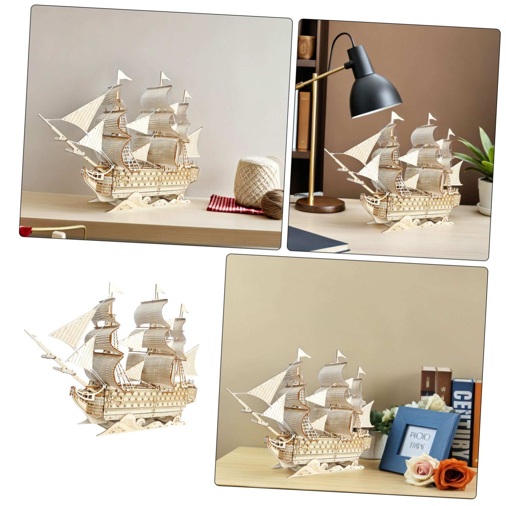 Gogogmee Kit Modellismo Navale Legno Puzzle di Barca Vela per Adulti Kit di Modellismo da Costruire Veliero in Legno Ornamento da Tavolo Decorazioni Nautiche