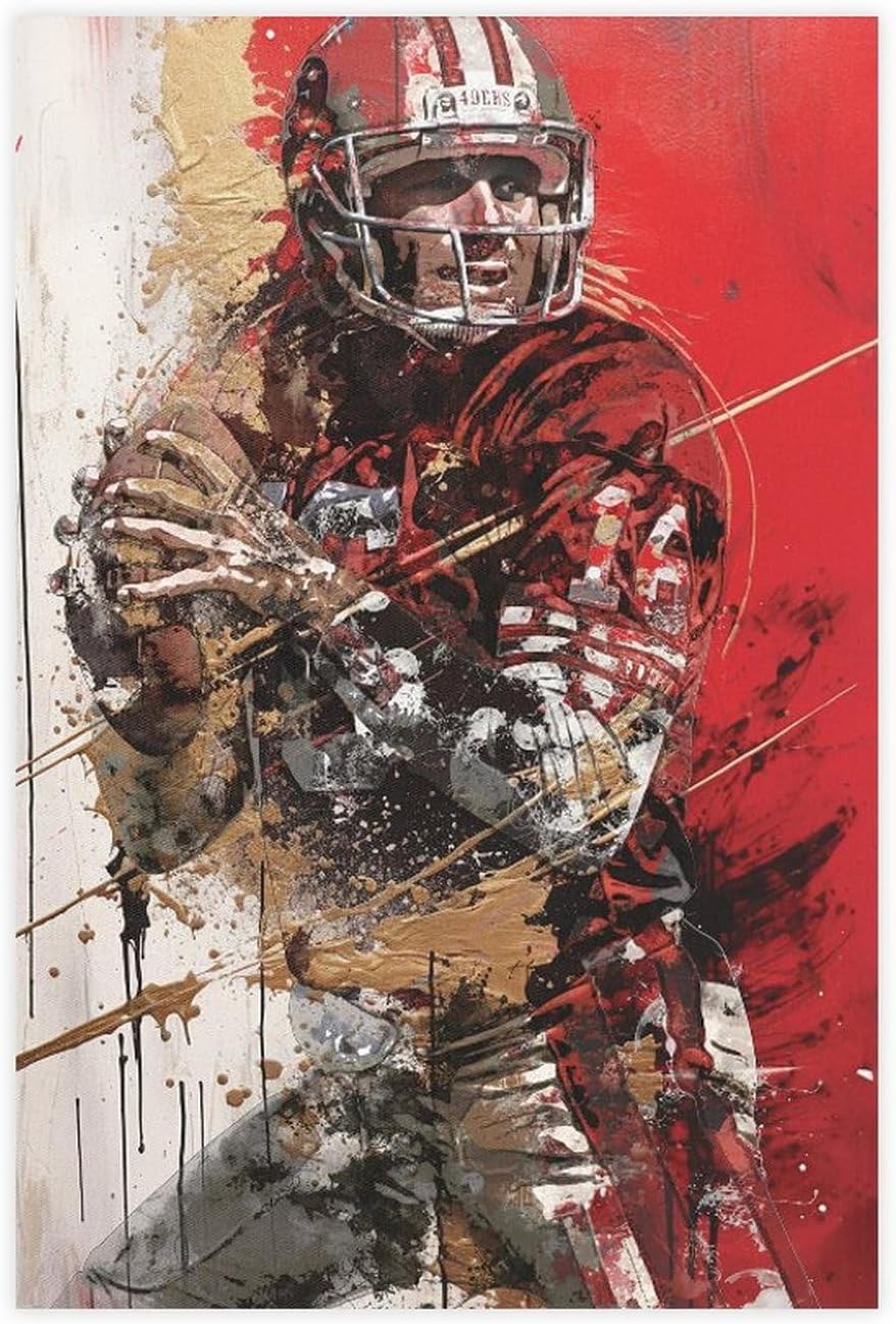 Joe Montana Sport Canvas Poster Wall Art Print Painting Decorations for Home Bedroom Living Room Gifts Unframe:12x18inch(30x45cm)