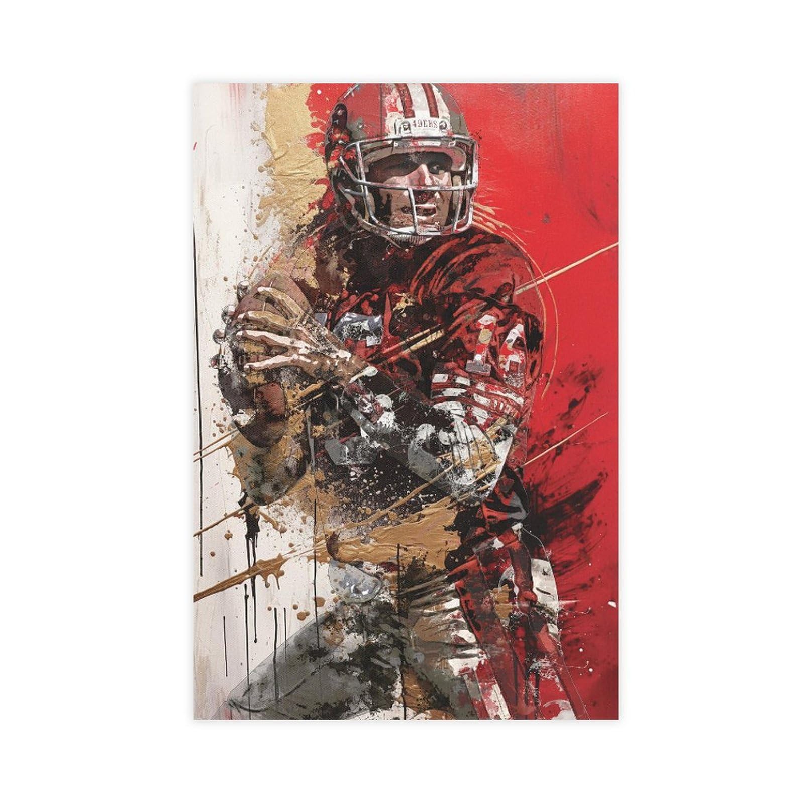 Joe Montana Sport Canvas Poster Wall Art Print Painting Decorations for Home Bedroom Living Room Gifts Unframe:12x18inch(30x45cm)