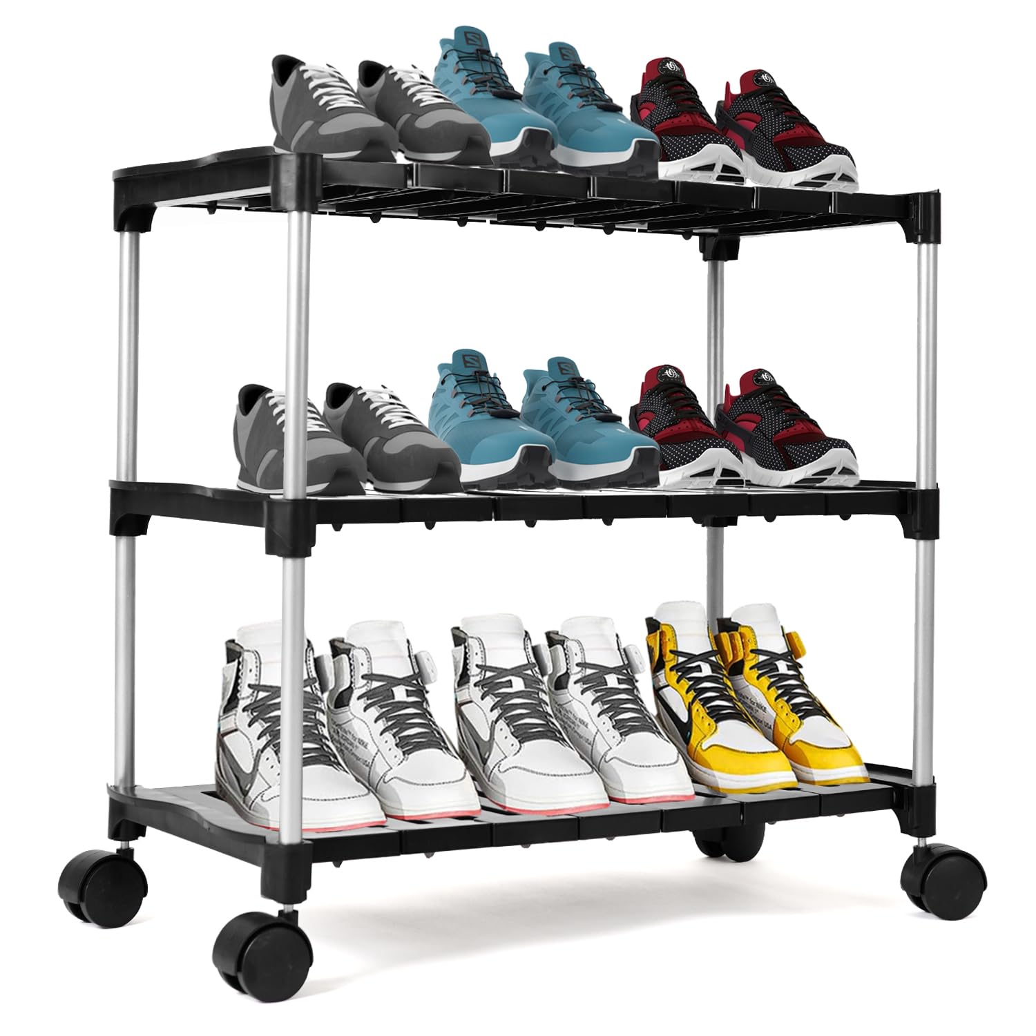 ADA® Premium High Density Free Standing Iron Super Smart Shoe Storage Rack, Heavy Duty Multipurpose Shoe Organizer Tower - Black (B0BVMCWVMJ) Amazon Price History, Amazon Price Tracker