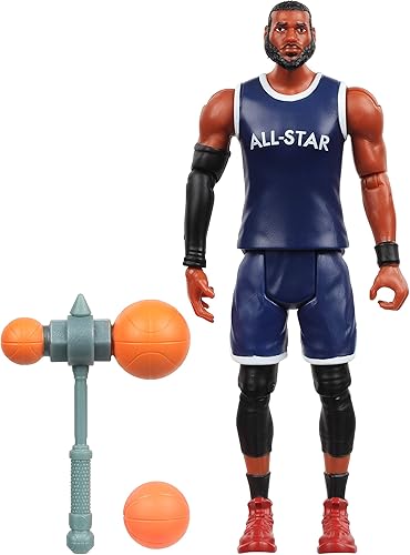 Space Jam: A New Legacy - Figura de acción de basquetbolista de 5 pulgadas de Lebron James con bloqueador B-Ball ACME