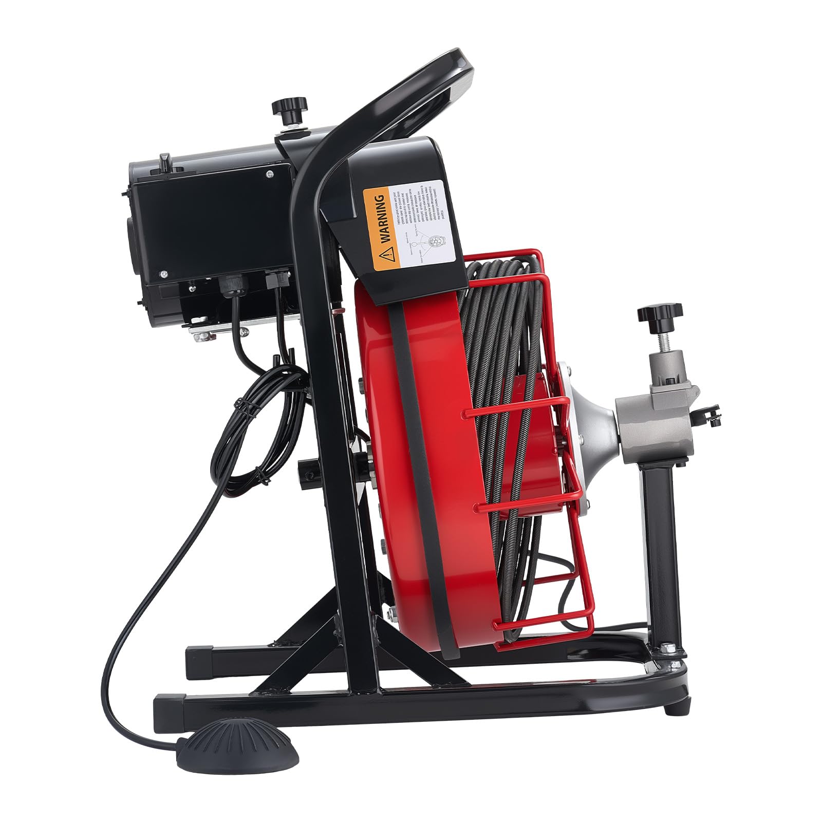 VEVOR Desatascador de Desagües Eléctrico 15m x 8mm Máquina de Limpieza de Tuberías con Alimentación Automática Interruptor de Pedal Neumático Limpiador de Tubos de Drenaje para Tuberías de 5-10 cm
