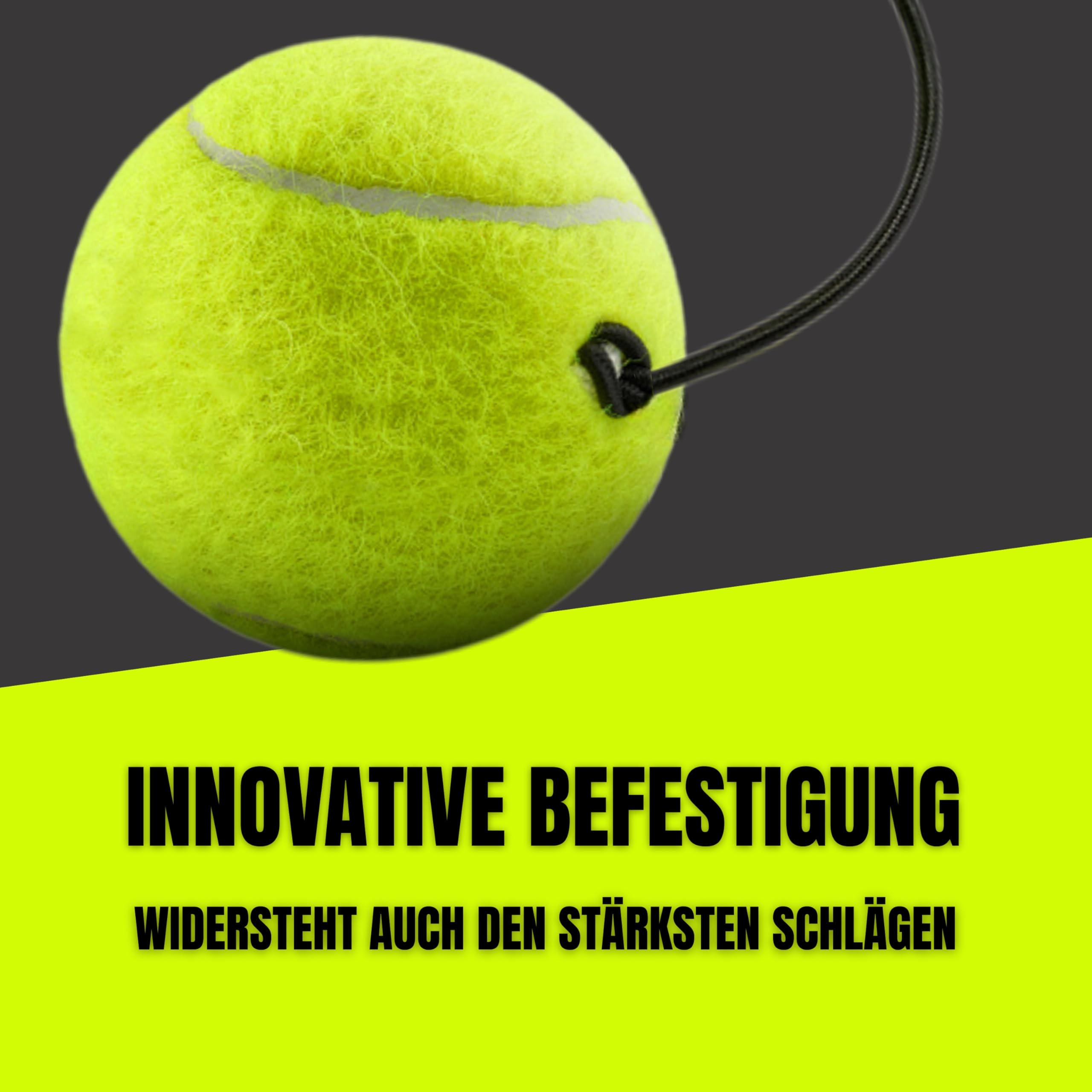 TENIX® 3er Set Tennisball mit Schnur | Ersatzbälle Trainer | inkl. druckversiegelter Tennisballdose | Ersatzball mit elastischer Schnur für Tennis Trainer