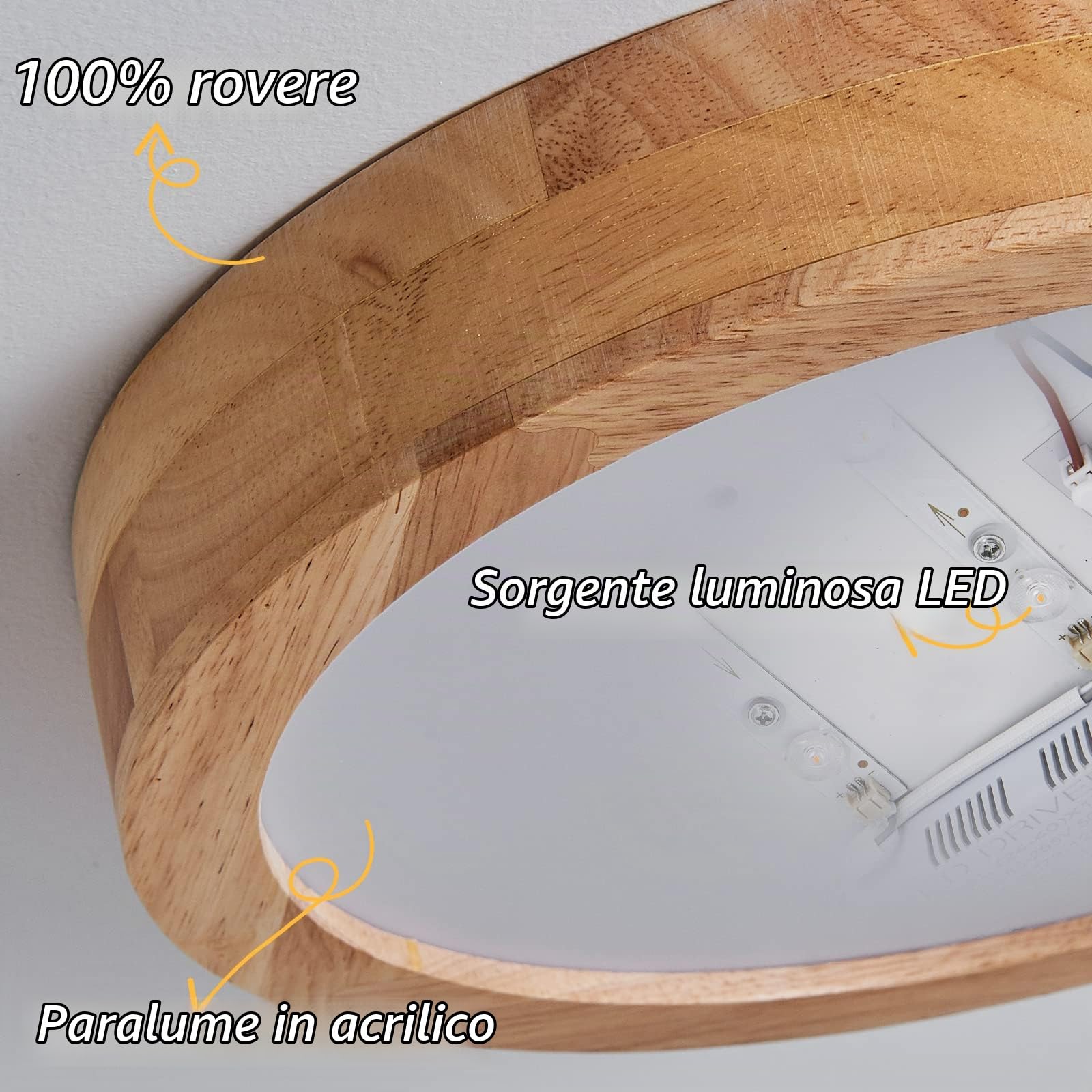 Plafoniera LED Soffitto Moderna 40CM in Legno 28W 3000K Bianco Caldo per Camera da Letto/Ufficio/Cucina/Corridoio/Balcone | Lampada da soffitto a LED bianca calda, rotonda, per soggiorno, camera da letto, ufficio, corridoio, balcone