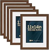 Vista 26 de VCK Paquete de 2 portarretratos de 8 x 10 pulgadas, roble natural, madera de alta gama con vidrio templado, para fotos de 5 x 7 pulgadas