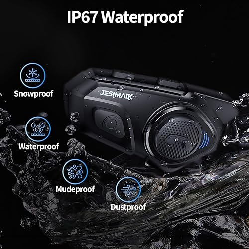 Miniatura 9 de Auriculares Bluetooth para Casco de Motocicleta, Sistema de Comunicación de Casco de 2KM de 10 Vías, Intercomunicador de Audio Multitarea para