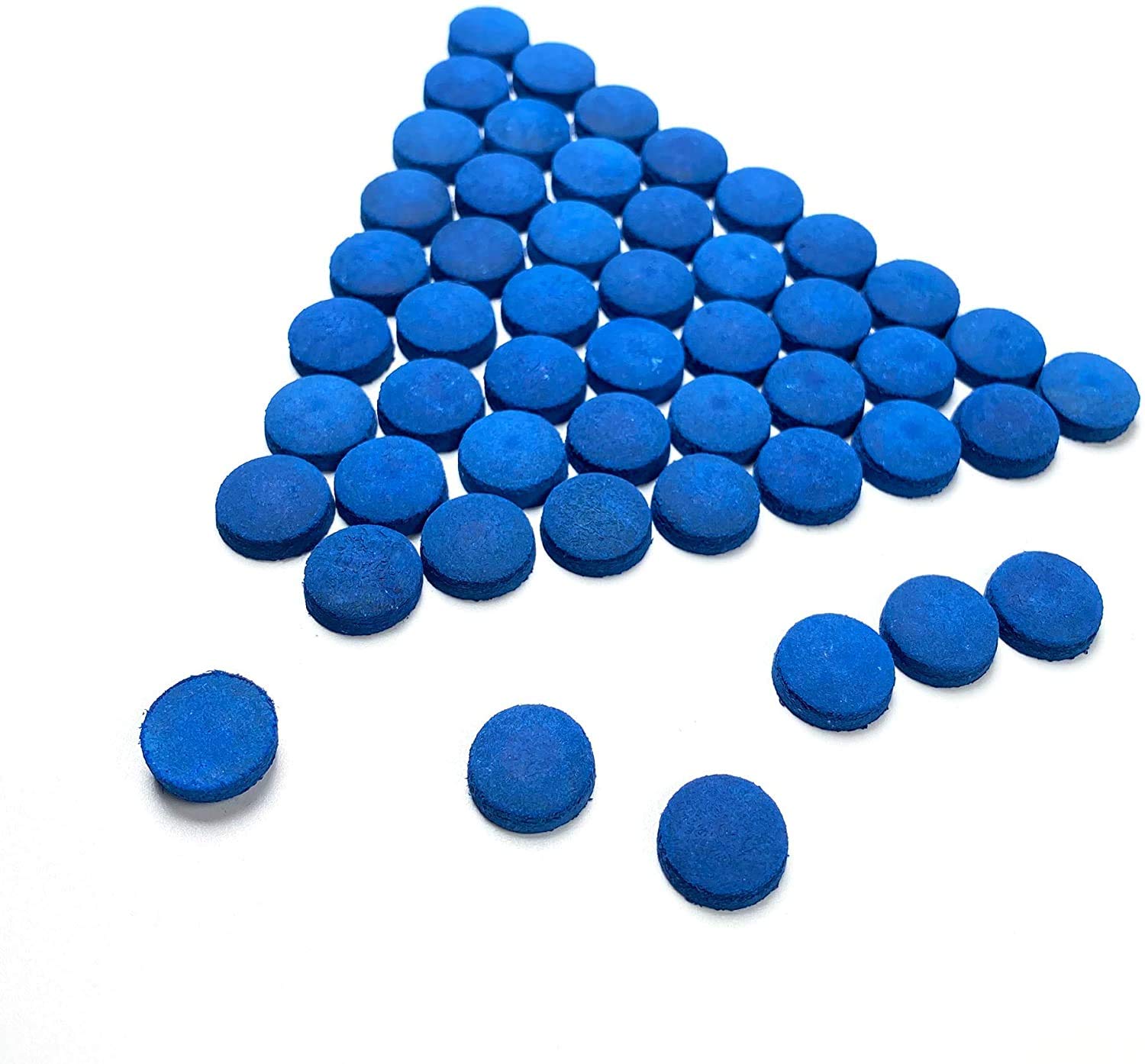 OSGP 50 Pcs Cue Tips, Pool Billiard Cue Tips 13 mm/0.5 inch Cue Tips Replacement for Pool Cues and Snooker, Blue