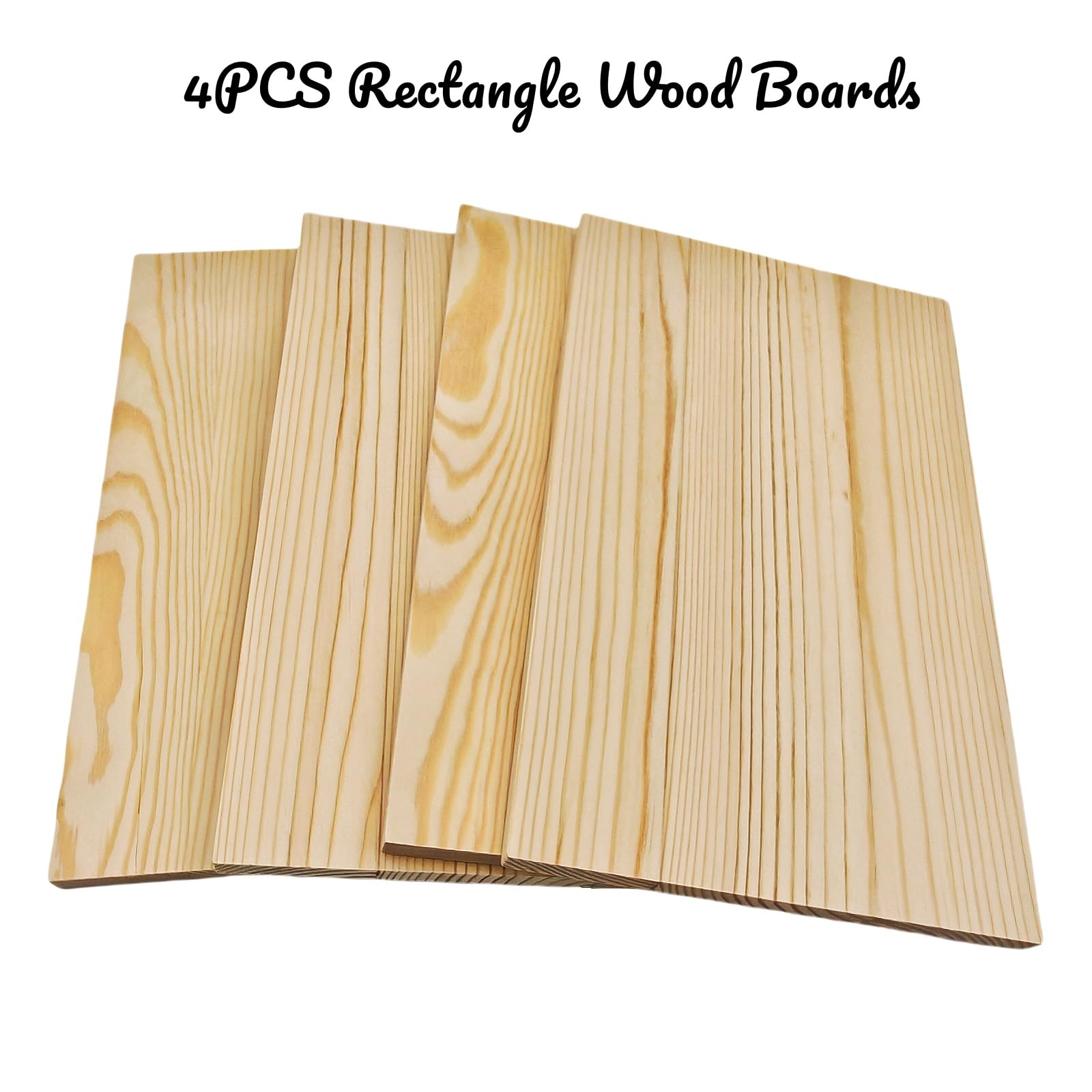 4PCS Rectangle Wood Boards Unfinished Wood Blocks for Crafting 25x15x1cm Blank Whittling Wooden Blocks for Carving,Painting & Burning - Image 2