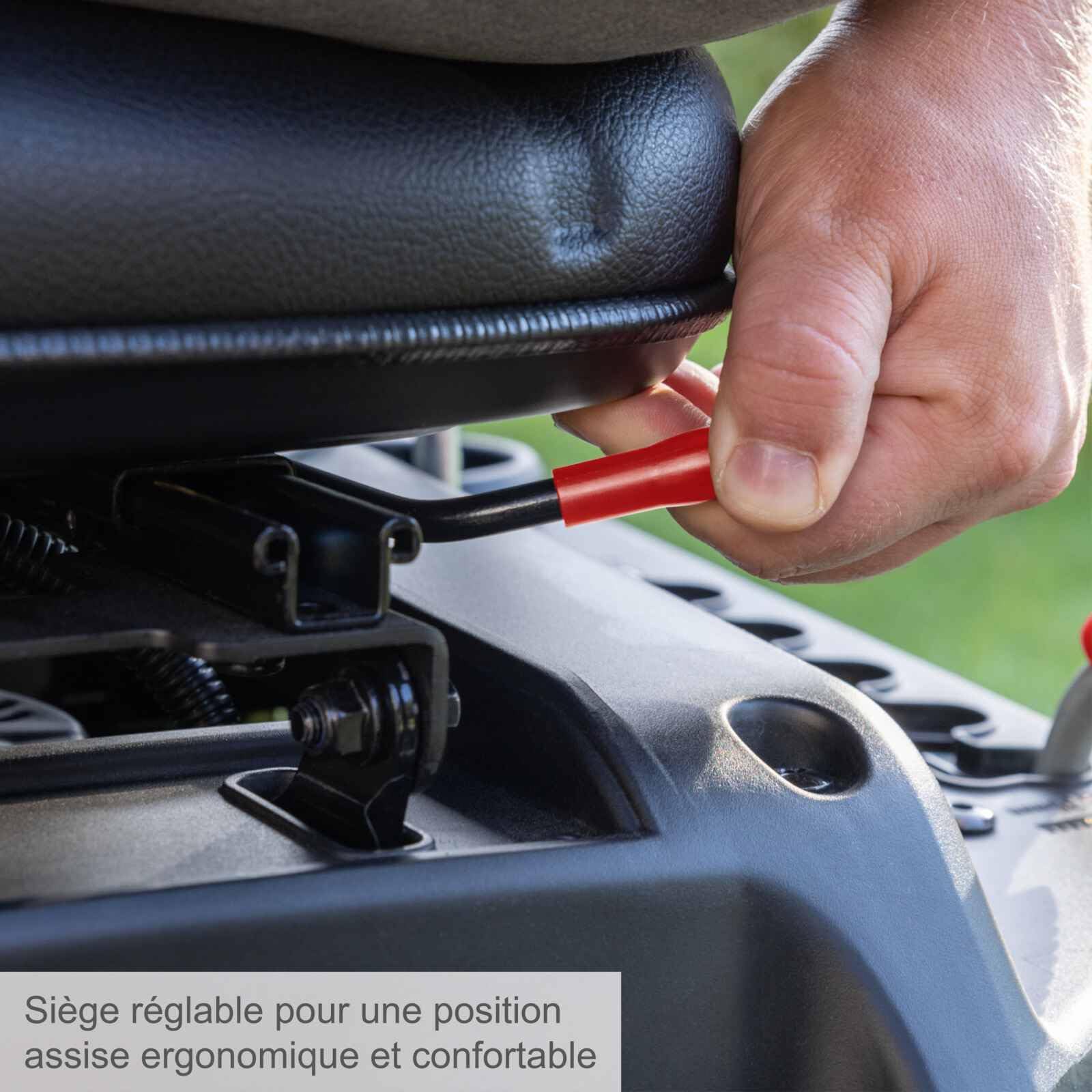 Scheppach Tondeuse autoportée Thermique MR230-61 - Moteur à Essence 4 Temps 4,4 KW/6 CV - Largeur de Coupe 61 cm - Réglage Hauteur de Coupe sur 5 Niveaux - Jardins 2600 m² - Huile + Lame incluses