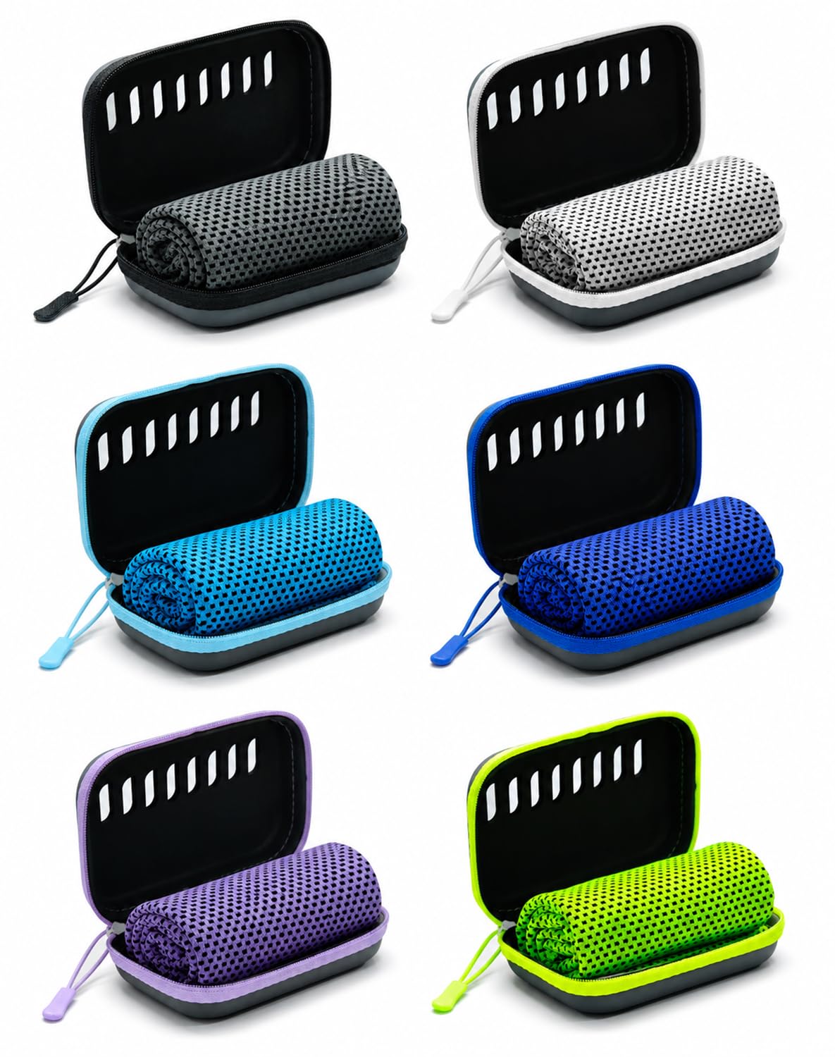 Asciugamano rinfrescante, in microfibra ad asciugatura rapida, per palestra, corsa, yoga, campeggio, 30 x 90 cm, confezione da 2 con custodia in EVA