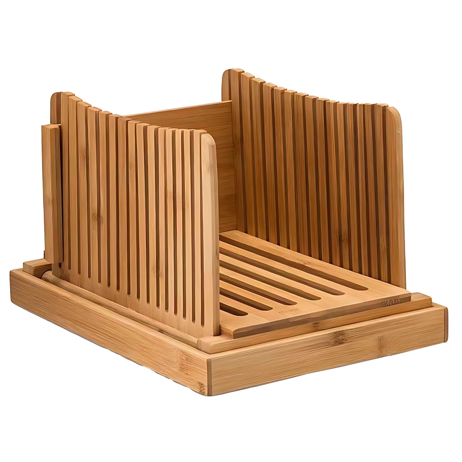 Brot-Schneidehilfe aus Holz für selbst gebackenes Brot, verstellbare Dicke, Sauerteig-Schneidhilfe, faltbares Toast-Schneidwerkzeug, 31,5 x 21,5 x 17 cm, für gleichmäßige Scheiben