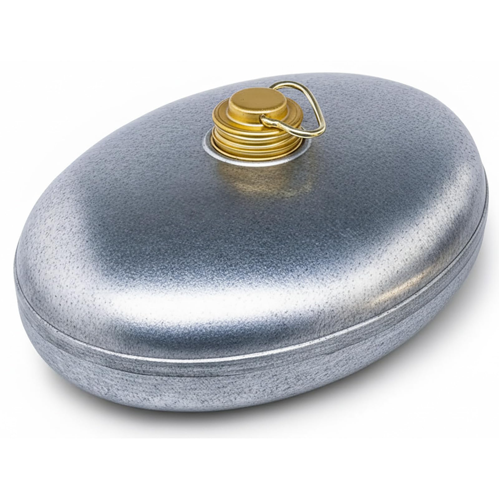 BURI Borsa dell'acqua calda da 3 litri in zinco – robusta borsa dell'acqua calda in metallo argento, prodotta in Germania, durevole e sicura, facile da riempire, ideale per trattamento termico, relax