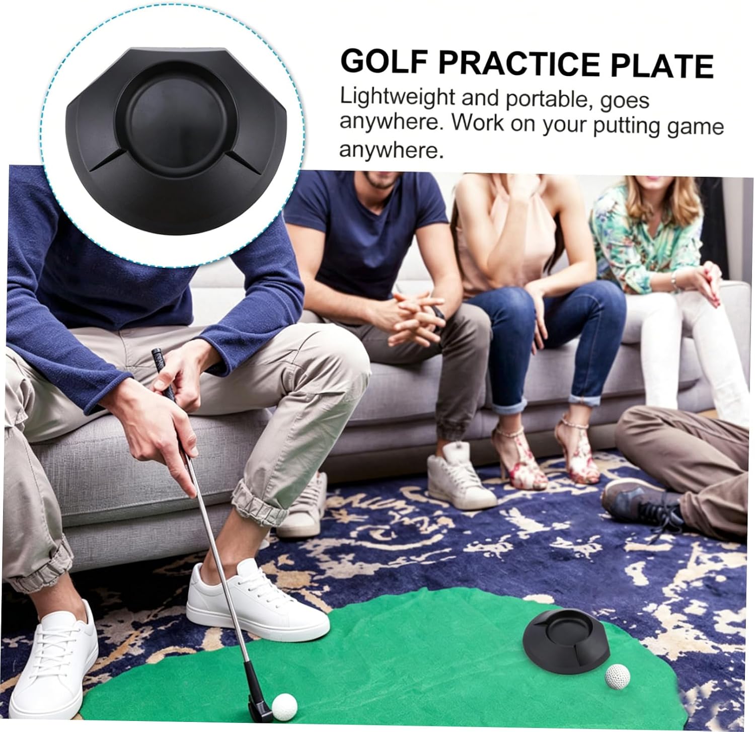 Lightweight Golf Putter Practice Disc Portable Training Cup for Indoor/Outdoor Use