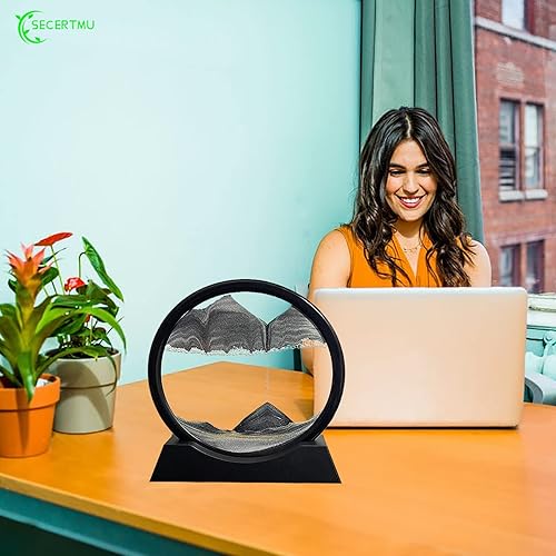 Miniatura 4 de Imágenes dinámicas de arena, increíble arte en movimiento, paisaje de arena de mar profundo 3D de vidrio, decoración relajante para aliviar