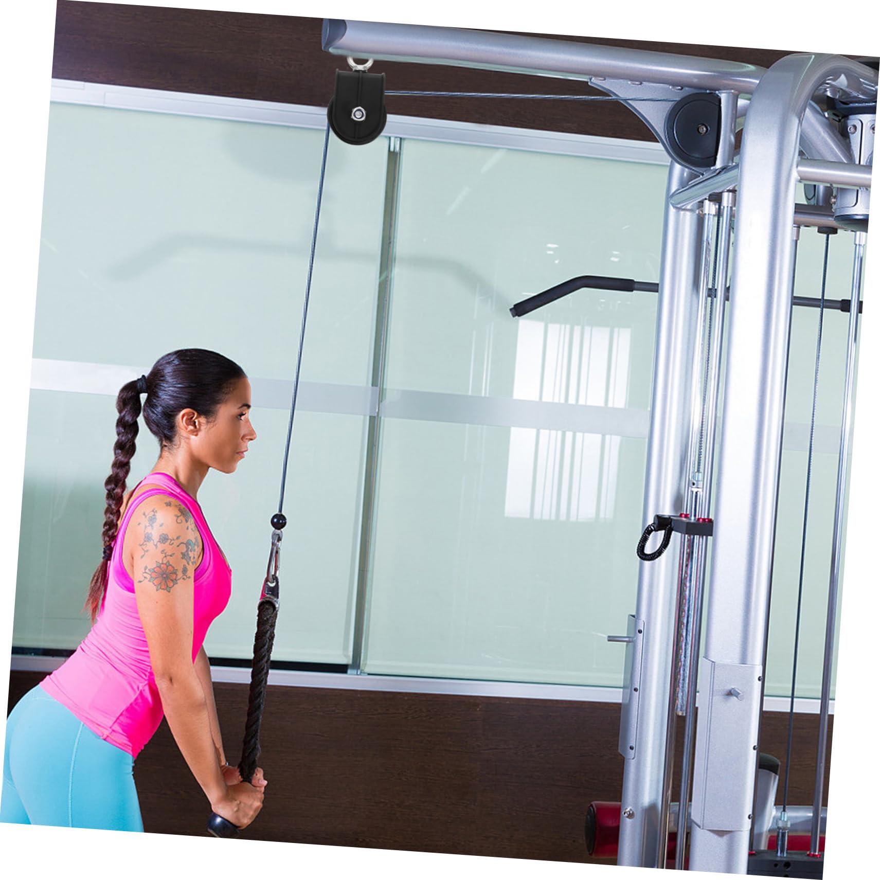 Koło pasowe do siłowni, koła pasowe łożyskowe, System krążków do linek fitness Czarny 13 x 7 x 3,5 cm