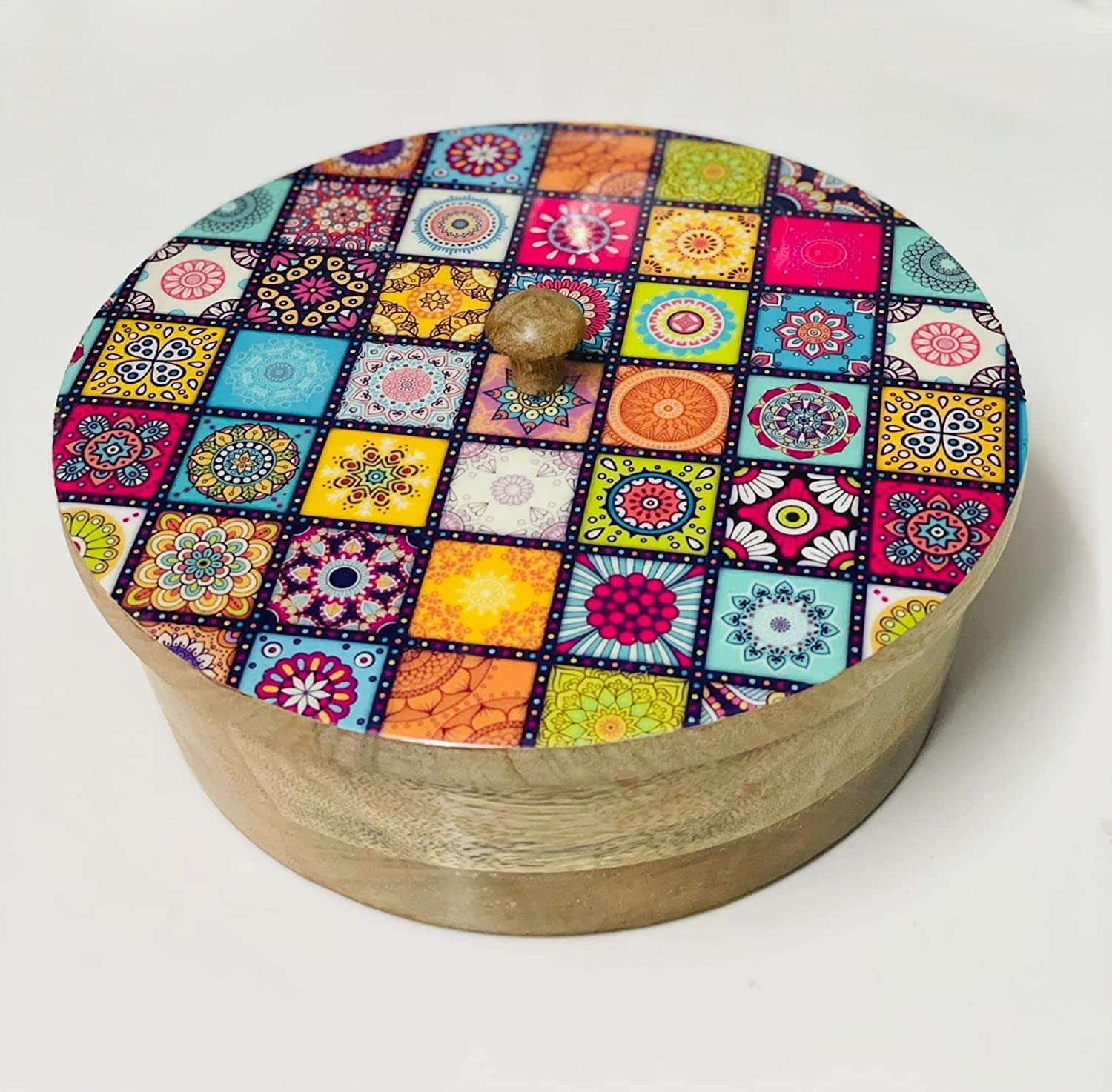 KESHA WOODKRAFT Handmade & Handcrafted Wooden Serving Chapati Box | Wooden Chapati Casserole for Dining Table to Serve The Guests Roti, Paratha, Puri, etc (Multicolor) (Multicolor) (B0C7N2X14Q) Amazon Price History, Amazon Price Tracker