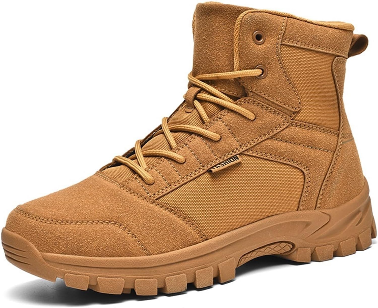 Men's Fashion Backpacking Boots Solid Color Thick Sole Outdoor Hiking Boots Comfortable Breathable Lace-up Ankle Boots Waterproof Lightweight Combat Boots for Men