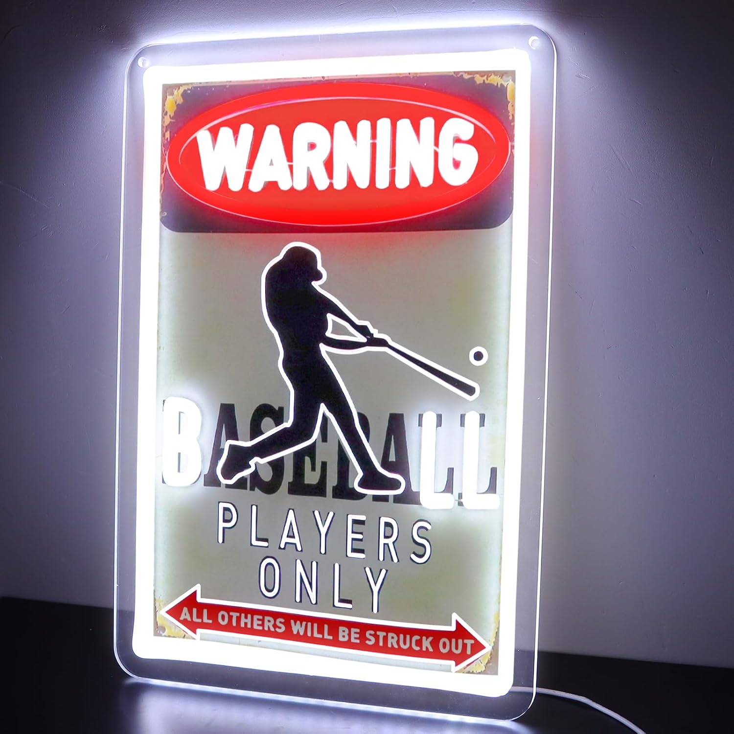 Pugna Vintage Baseball Neon Signs for Wall Decor Neon Lights for Bedroom Led Signs Suitable for Dormitory Man Cave Christmas Gift